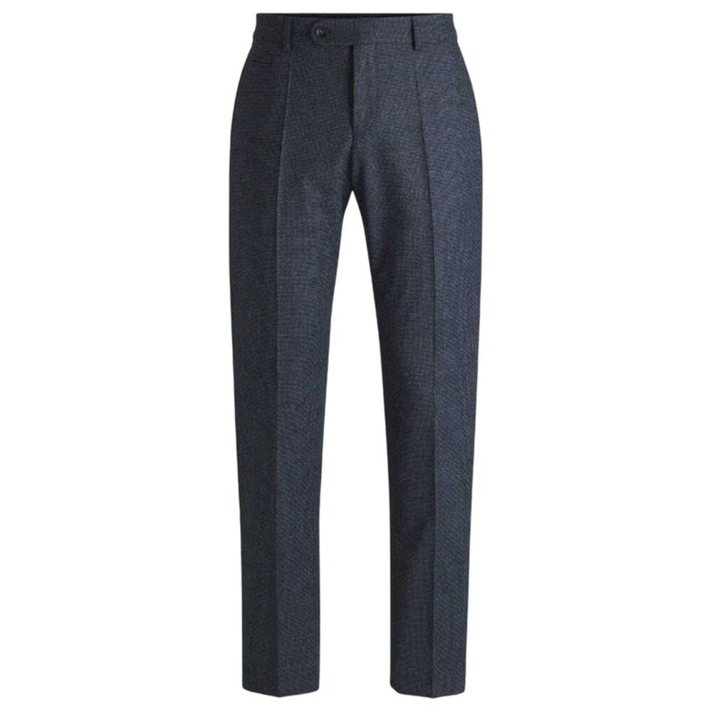 Boss Mens Houndstooth Straight Chinos / Dark Blue